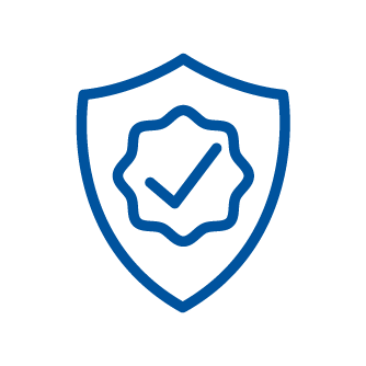 icon of shield with checkmark in center